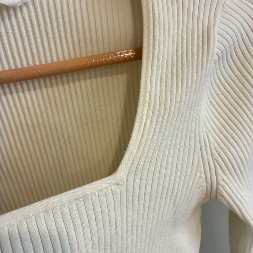 Squareneck Rib Sweater - Picture 3 of 5